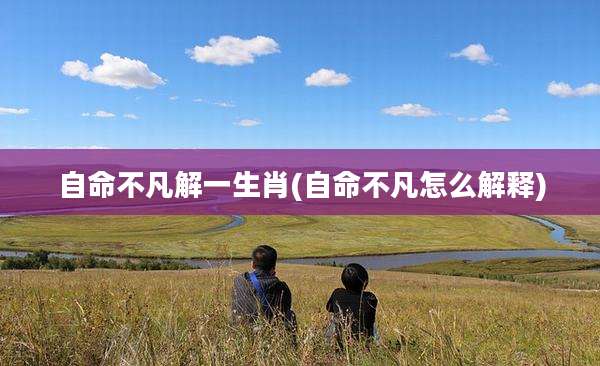自命不凡解一生肖(自命不凡怎么解释)