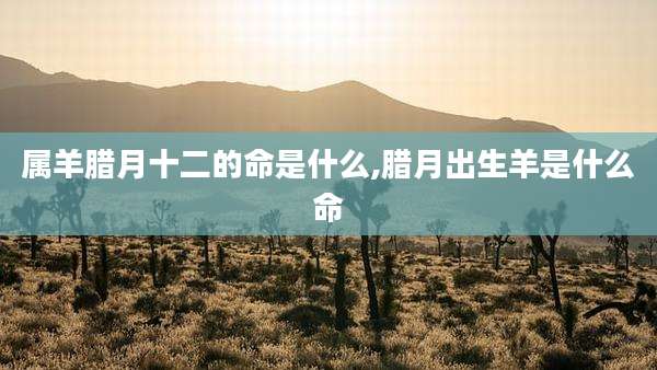 属羊腊月十二的命是什么,腊月出生羊是什么命