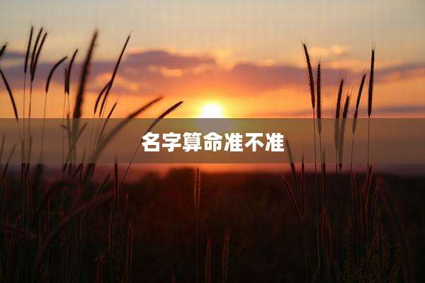 名字算命准不准