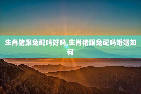 生肖猪跟兔配吗好吗,生肖猪跟兔配吗婚姻如何
