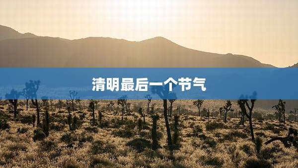 清明最后一个节气
