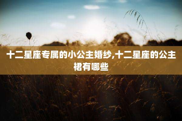 十二星座专属的小公主婚纱,十二星座的公主裙有哪些