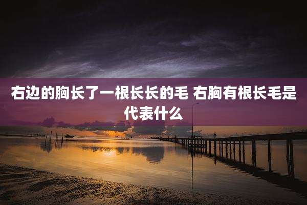 右边的胸长了一根长长的毛 右胸有根长毛是代表什么