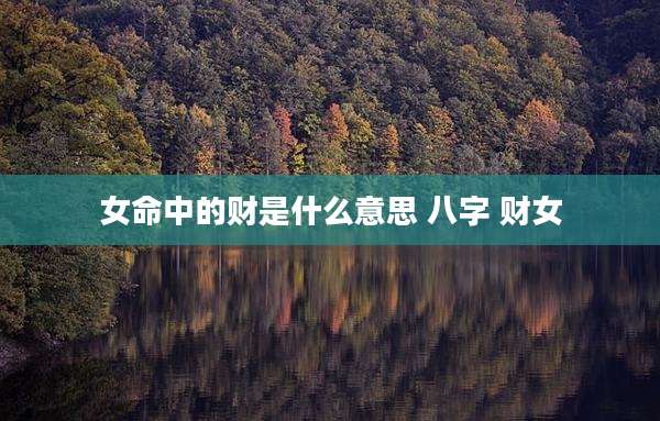 女命中的财是什么意思 八字 财女