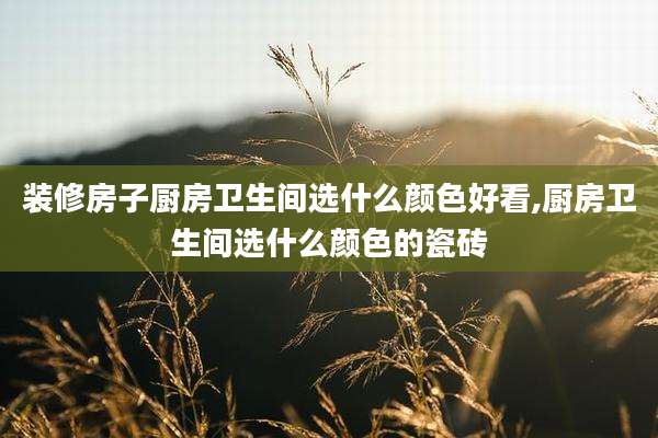 装修房子厨房卫生间选什么颜色好看,厨房卫生间选什么颜色的瓷砖