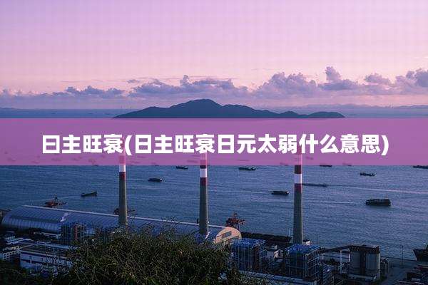 曰主旺衰(日主旺衰日元太弱什么意思)