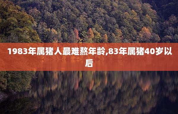 1983年属猪人最难熬年龄,83年属猪40岁以后