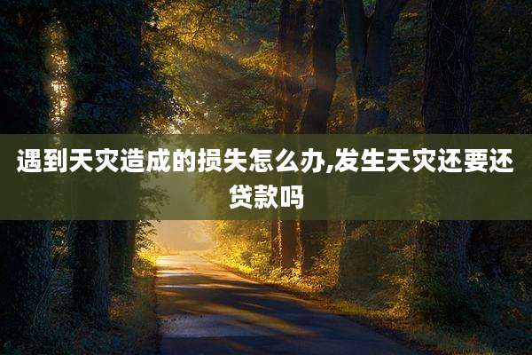 遇到天灾造成的损失怎么办,发生天灾还要还贷款吗