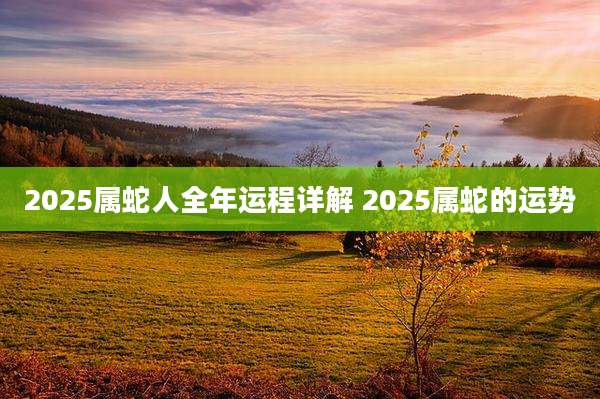 2025属蛇人全年运程详解 2025属蛇的运势