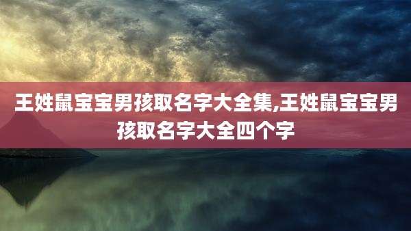 王姓鼠宝宝男孩取名字大全集,王姓鼠宝宝男孩取名字大全四个字