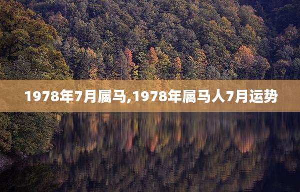 1978年7月属马,1978年属马人7月运势
