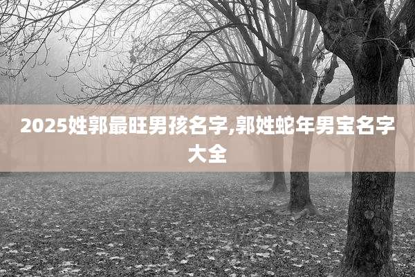 2025姓郭最旺男孩名字,郭姓蛇年男宝名字大全