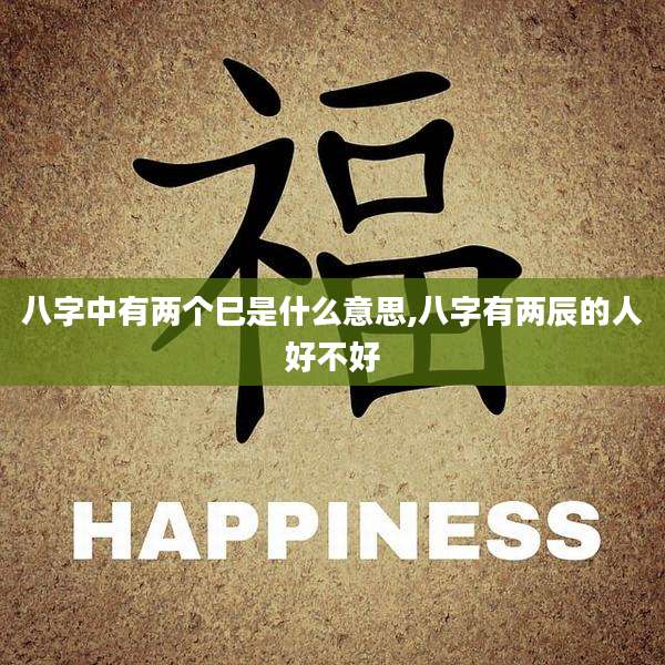 八字中有两个巳是什么意思,八字有两辰的人好不好