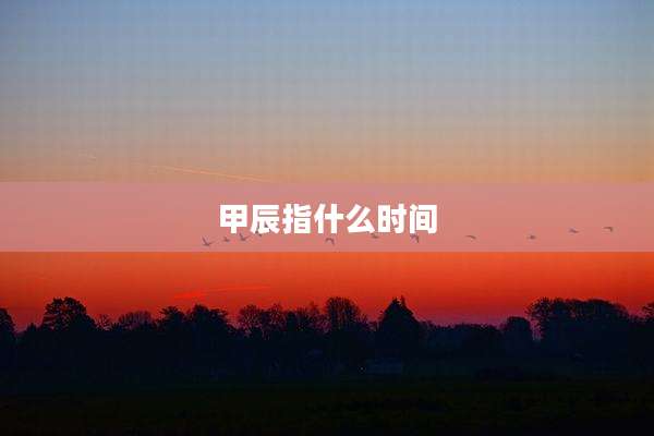 甲辰指什么时间