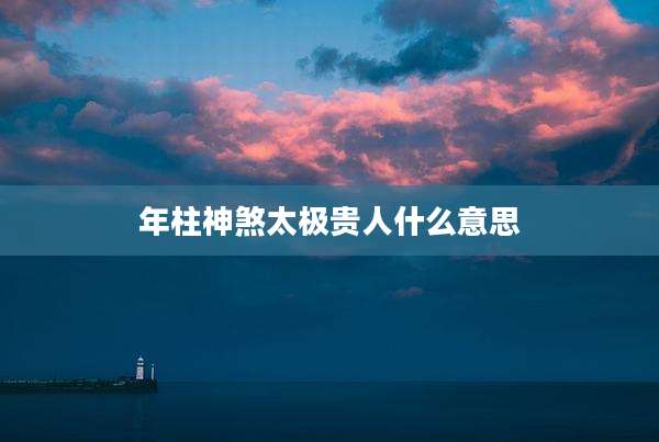 年柱神煞太极贵人什么意思