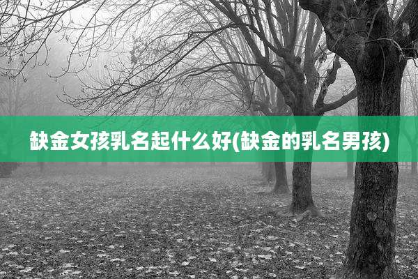 缺金女孩乳名起什么好(缺金的乳名男孩)