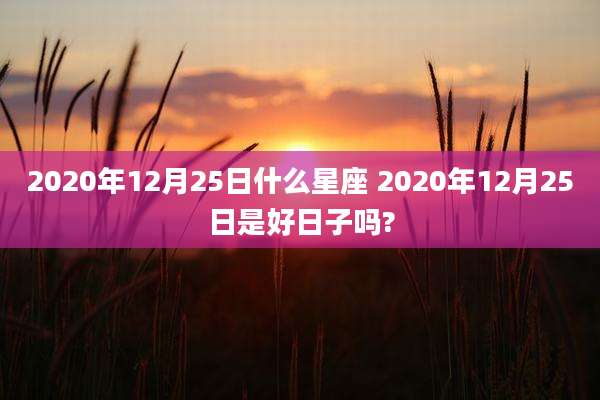 2020年12月25日什么星座 2020年12月25日是好日子吗?