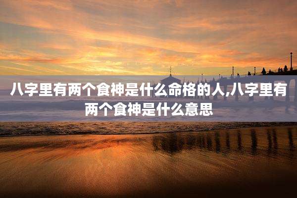 八字里有两个食神是什么命格的人,八字里有两个食神是什么意思