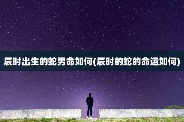 辰时出生的蛇男命如何(辰时的蛇的命运如何)