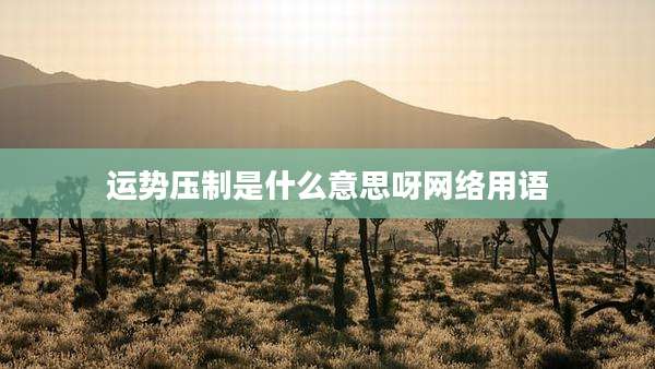运势压制是什么意思呀网络用语