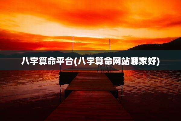 八字算命平台(八字算命网站哪家好)