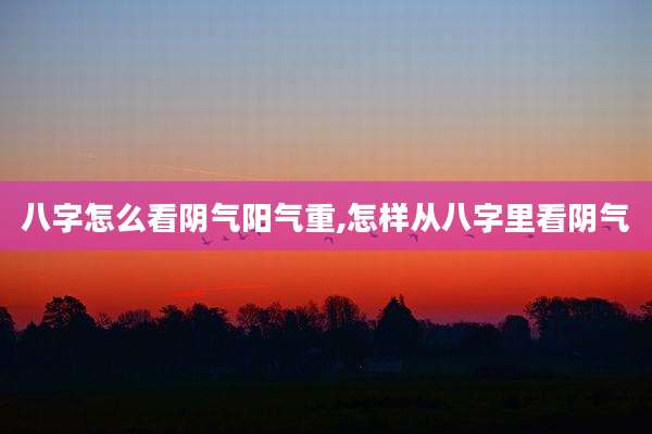 八字怎么看阴气阳气重,怎样从八字里看阴气