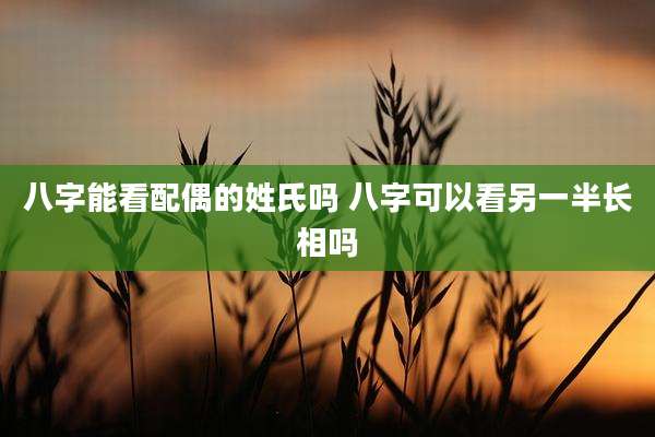 八字能看配偶的姓氏吗 八字可以看另一半长相吗