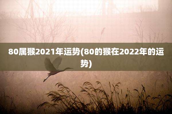 80属猴2021年运势(80的猴在2022年的运势)