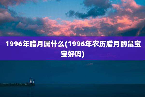 1996年腊月属什么(1996年农历腊月的鼠宝宝好吗)