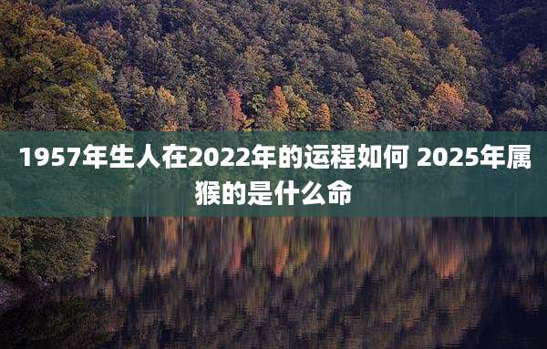 1957年生人在2022年的运程如何 2025年属猴的是什么命