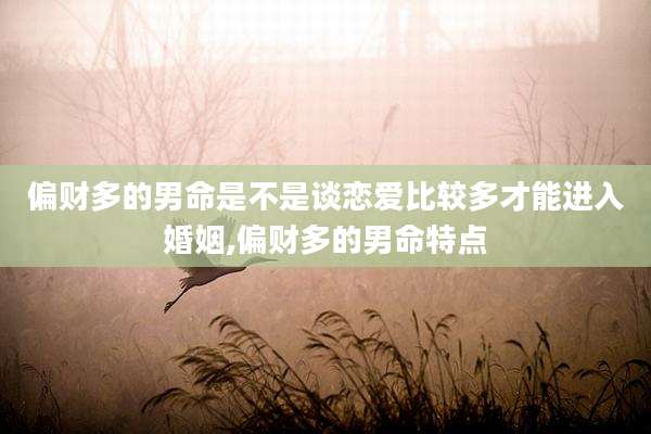 偏财多的男命是不是谈恋爱比较多才能进入婚姻,偏财多的男命特点