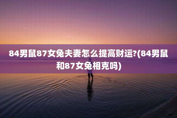 84男鼠87女兔夫妻怎么提高财运?(84男鼠和87女兔相克吗)