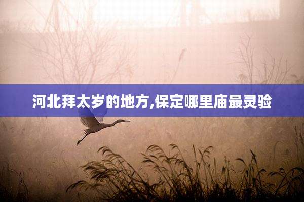 河北拜太岁的地方,保定哪里庙最灵验