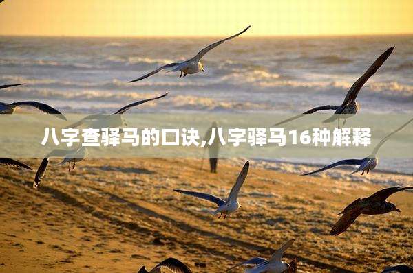 八字查驿马的口诀,八字驿马16种解释