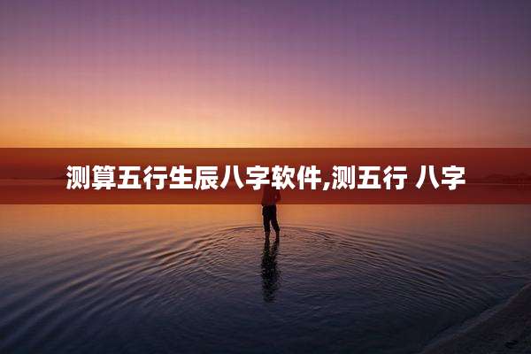 测算五行生辰八字软件,测五行 八字