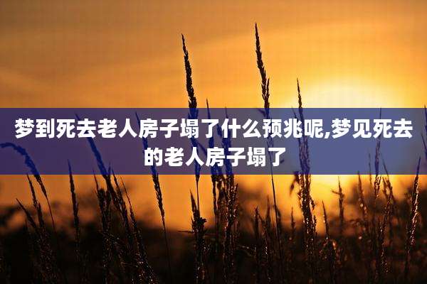 梦到死去老人房子塌了什么预兆呢,梦见死去的老人房子塌了