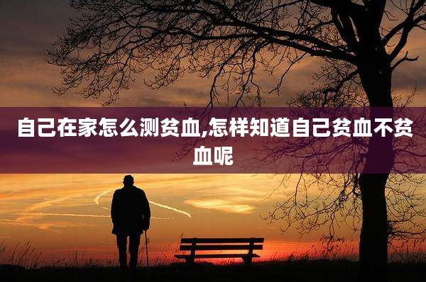 自己在家怎么测贫血,怎样知道自己贫血不贫血呢