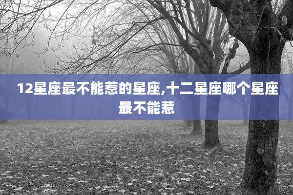 12星座最不能惹的星座,十二星座哪个星座最不能惹