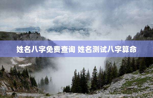 姓名八字免费查询 姓名测试八字算命