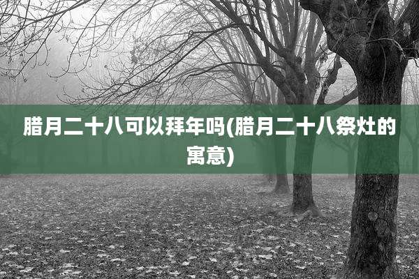 腊月二十八可以拜年吗(腊月二十八祭灶的寓意)