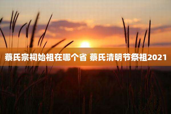蔡氏宗祠始祖在哪个省 蔡氏清明节祭祖2021