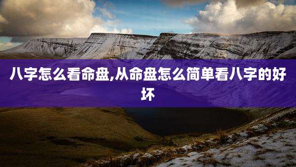 八字怎么看命盘,从命盘怎么简单看八字的好坏