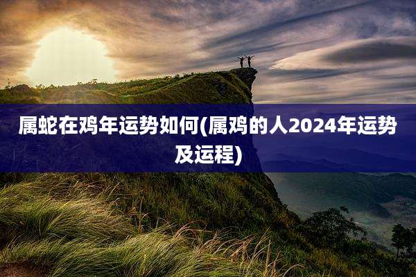 属蛇在鸡年运势如何(属鸡的人2024年运势及运程)