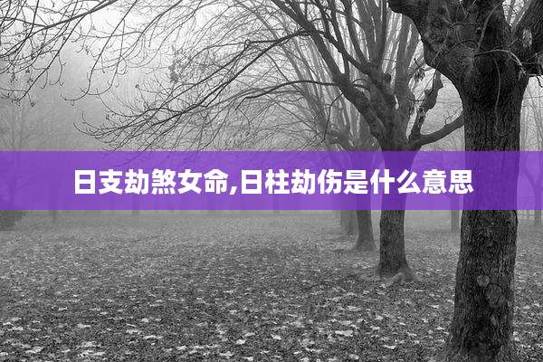 日支劫煞女命,日柱劫伤是什么意思