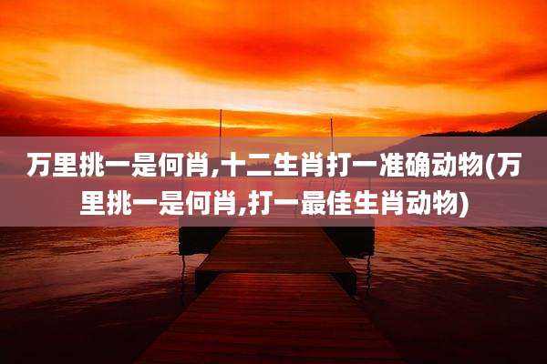 万里挑一是何肖,十二生肖打一准确动物(万里挑一是何肖,打一最佳生肖动物)