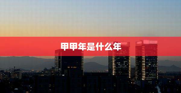 甲甲年是什么年