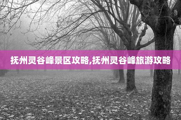 抚州灵谷峰景区攻略,抚州灵谷峰旅游攻略
