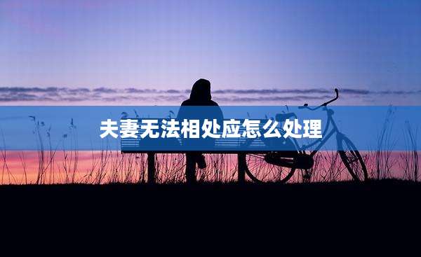 夫妻无法相处应怎么处理