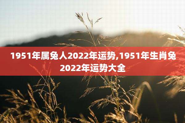 1951年属兔人2022年运势,1951年生肖兔2022年运势大全