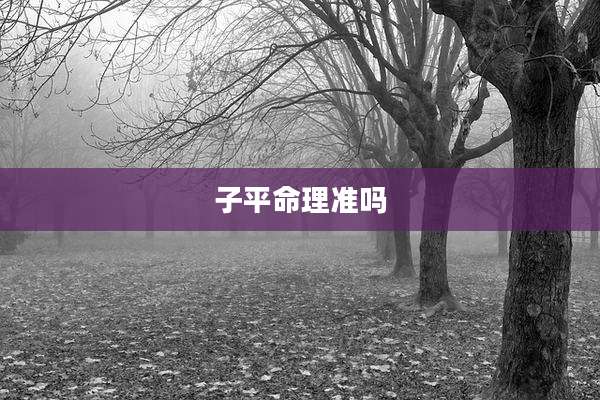 子平命理准吗